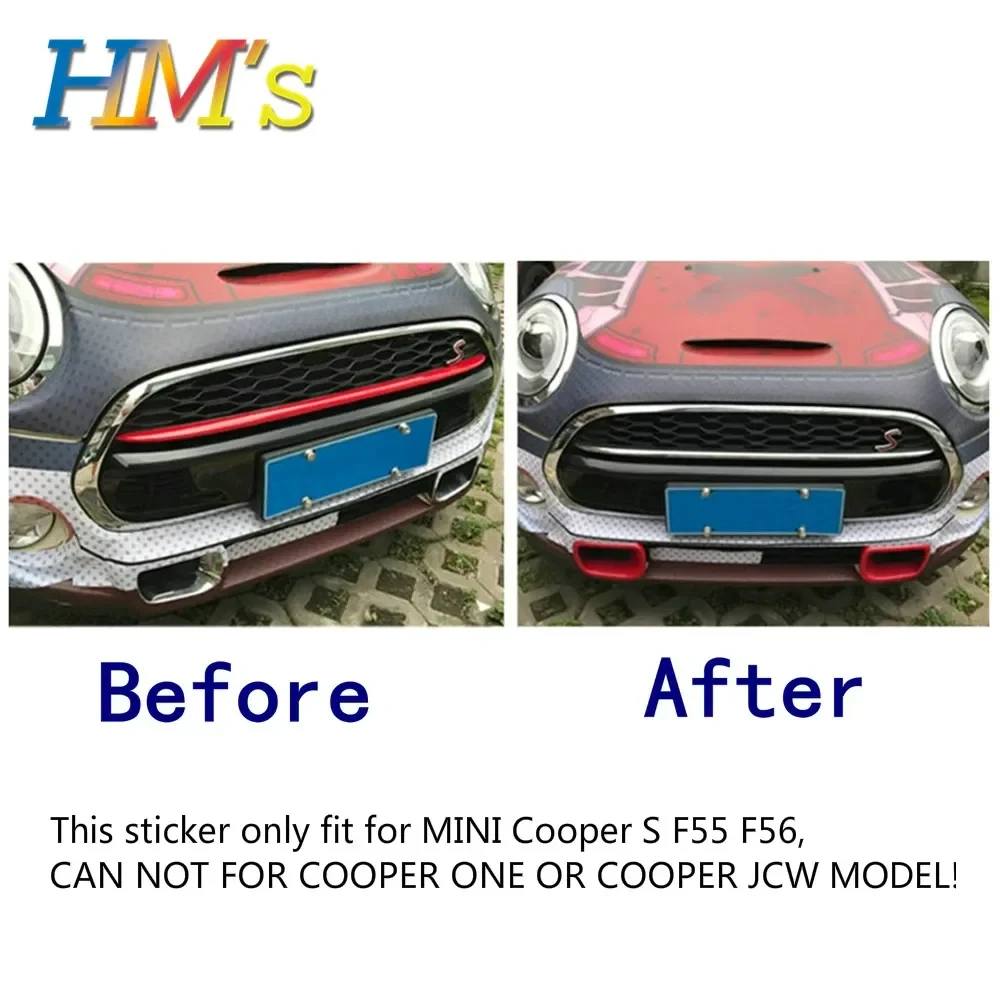 For Mini Cooper S F55 F56 2015-2020 2021 Hardtop Hatchback Car Accessories Front Grill Air Inlet Outlet Cover Sticker Decoration