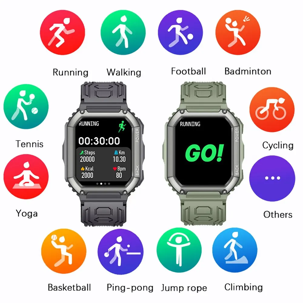 Senbono Smart Watch Mannen Grote Batterij Muziek Spelen Fitness Tracker Bluetooth Bel Sport Smartwatch Mannen Voor Ios Android