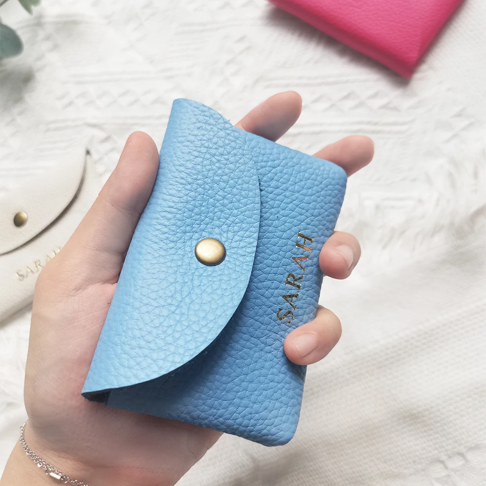 Echtes Leder Benutzerdefinierte Name Mini Geldbörse Frau Männer Kopfhörer Lippenstift Schlüssel Lagerung Kosmetik Tasche Luxus Mode Tragbare Brieftasche – Detail 10