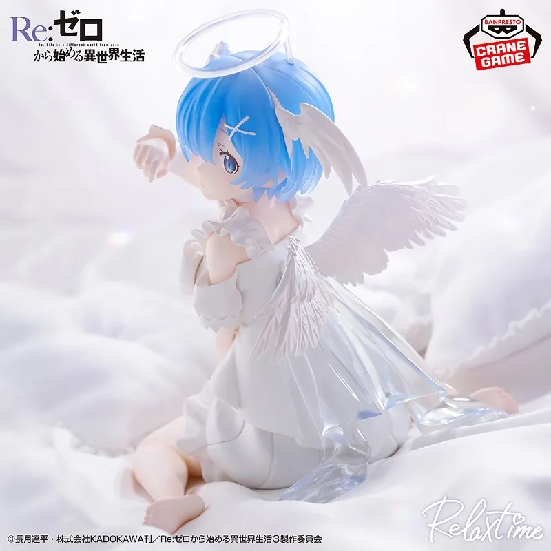 Banpresto Re ZERO Starting Life in Another World Anime Rem Angel Relax Time Action Figures Model Figurine Original Figuarts view 2