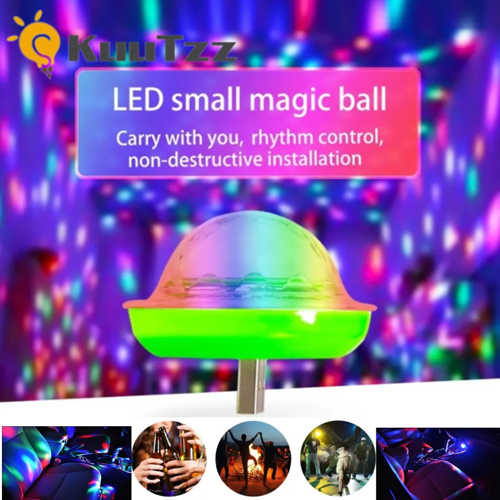 Kuutzz mini usb disco ball lichter rgb mehrfarbig dj bühnen licht familien party auto atmosphäre effekt lampe raum dekorationen lampe