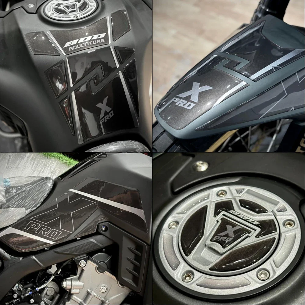 For Kove 800X Pro Motorcycle Accessories Kit Tank Pad 3D Epoxy Resin Pad Waterproof Sticker Fender Stickers