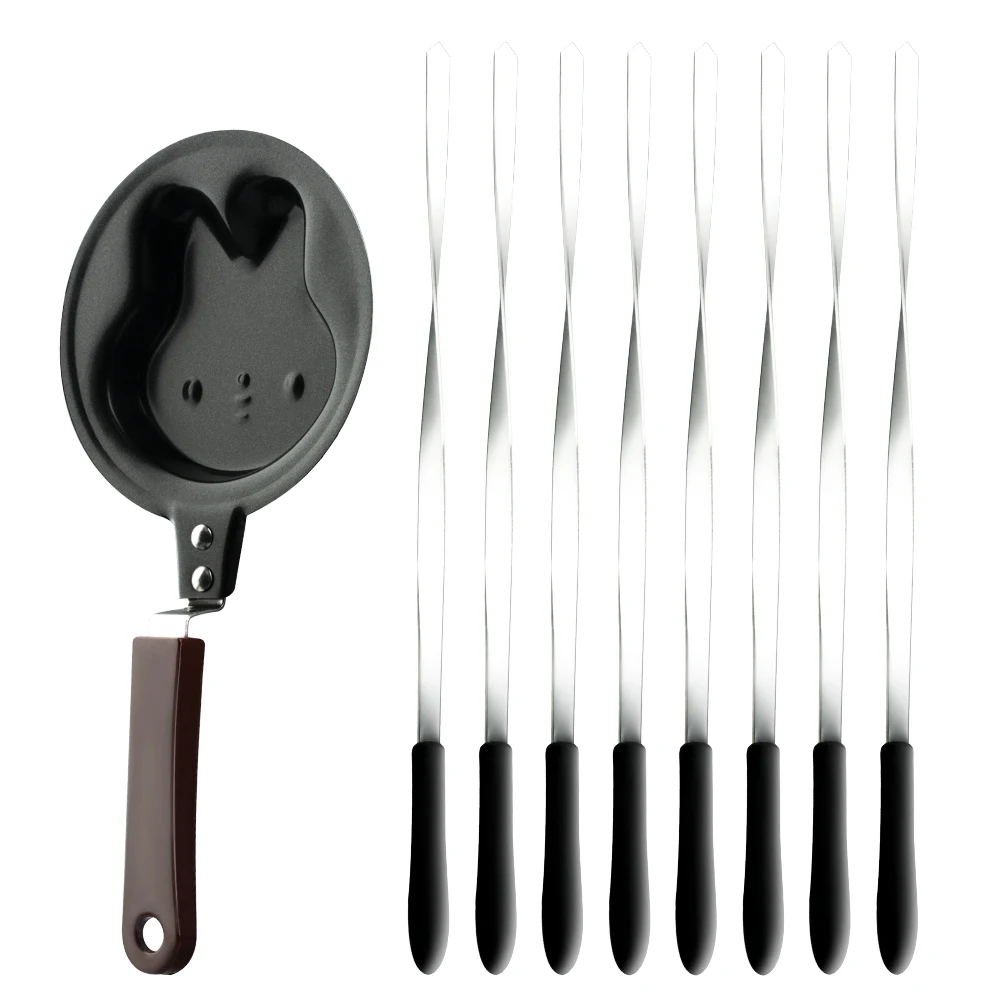 2025 Classic Stainless Steel Rotisserie 8PCS 360° Rotating Kebab Grill with Electric BBQ Skewers