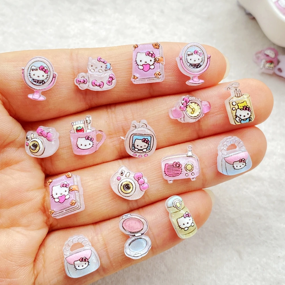 50Pcs Mixed Resin Kitten makeup mirror, camera, book Charms Rhinestones DIY Craft For Nail 3D Decorations Jewelry - view 5