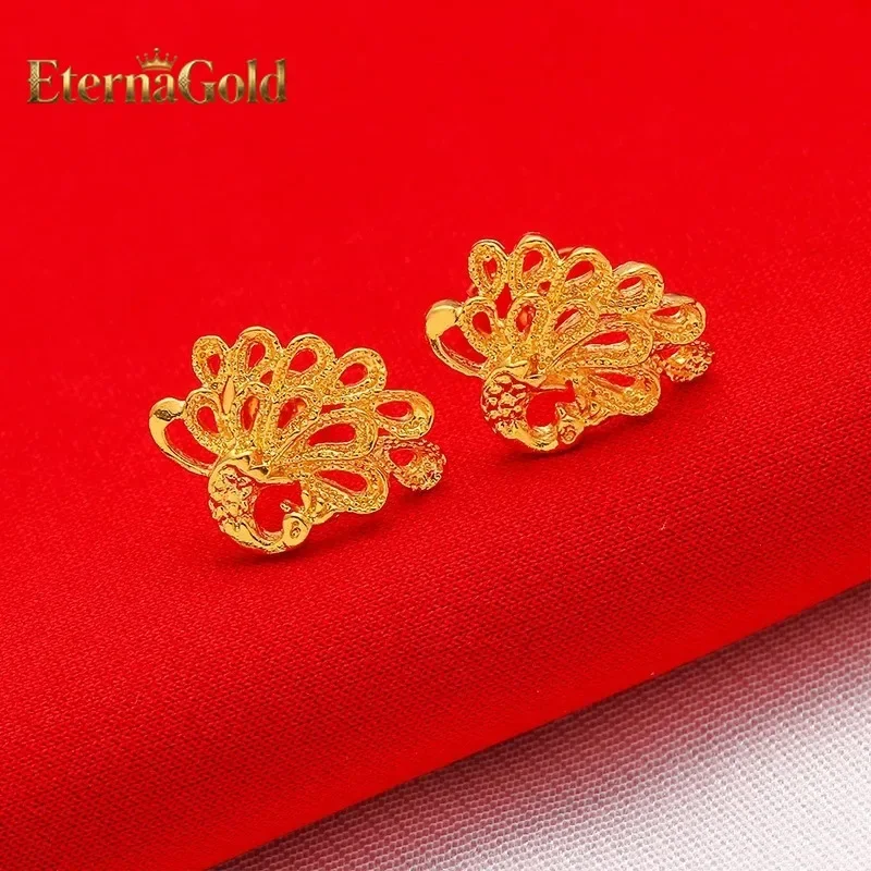 EternaGold 24K Gold Euro Coin Earrings | AU999 Pure Gold, vintage euro coin design, mirror-polished finish, stylish for daily we