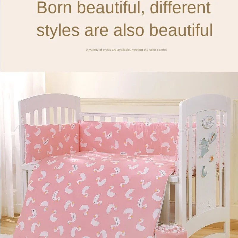 baby bedding set crib newborn's pure cotton bedspread children's disassemble production cartoon animals white