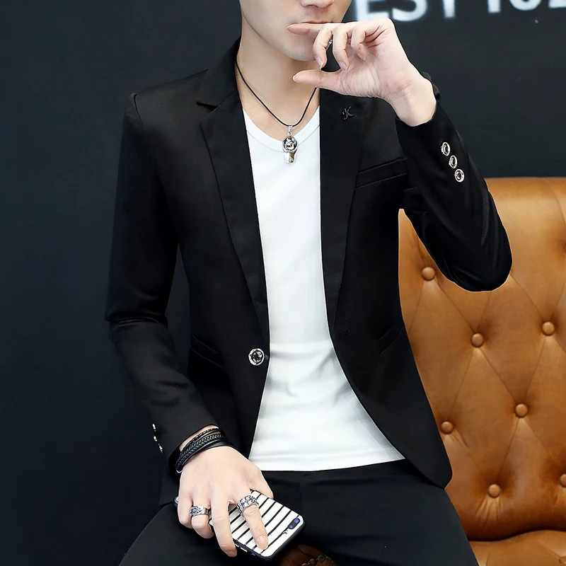 

Повседневный мужской цельный костюм Jaet Briti Sle, универсальный молодежный прическа, модный мужской костюм-стойка, длинный све, на пуговицах