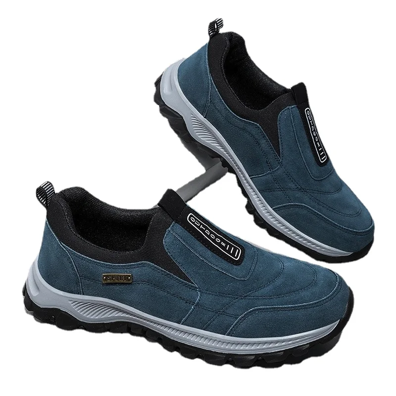 Zapatos vulcanizados antideslizantes para hombre, zapatillas informales transpirables para caminar al aire libre, resistentes al desgaste, senderismo, Otoño, 2024