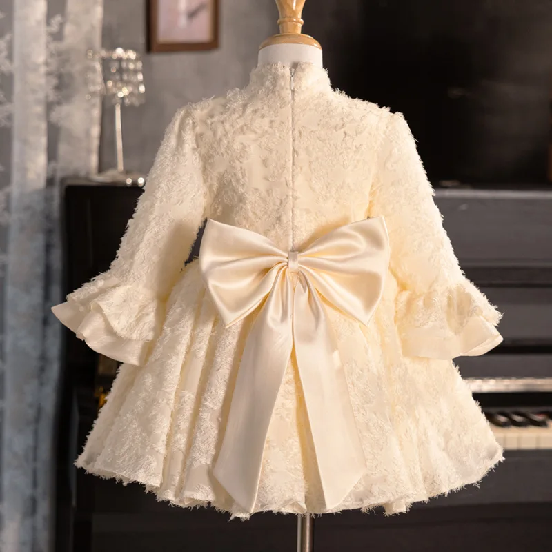 New Autumn Winter Girls Ligh Luxury Evening Princess Ball Gown Children Fashion Birthday Wedding Party Dress y1434