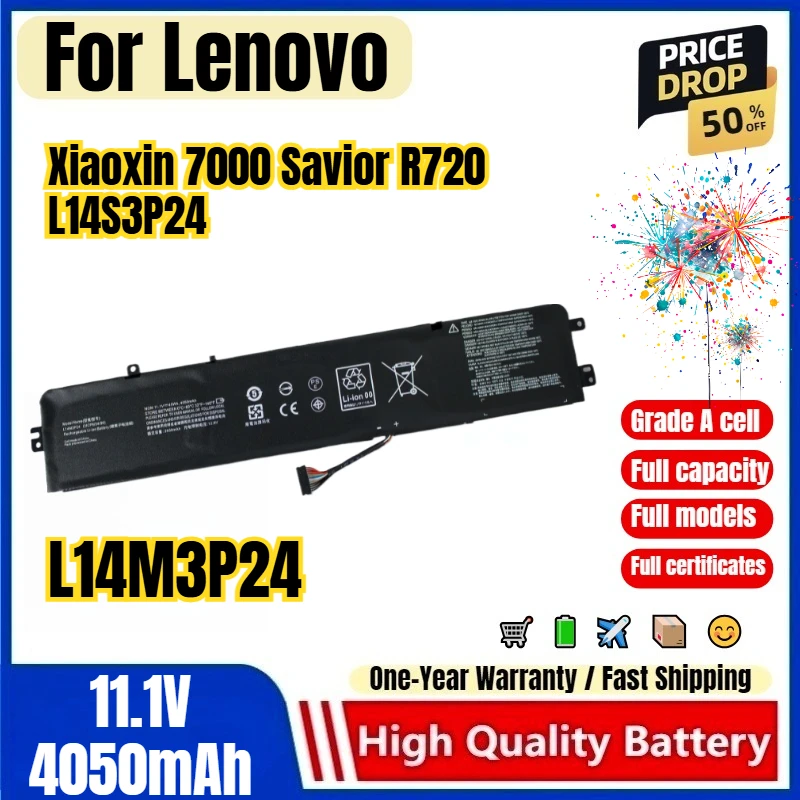 L14M3P24 for Lenovo Xiaoxin 7000 Savior R720 L14S3P24 Laptop Battery 0 Cycle High Quality Capacity Battery Replacement Bateria