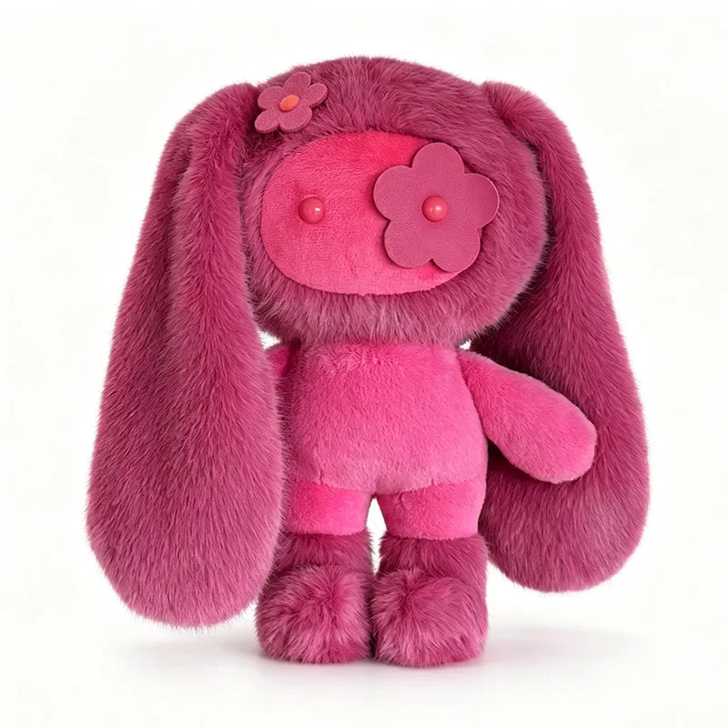 30cm Juju Rabbit Plush Keychain Flower Eye Bunny Stuffed Doll Kawaii Long Ears Animals Bag Pendant Car Keyring Toy Gift for Girl view 6