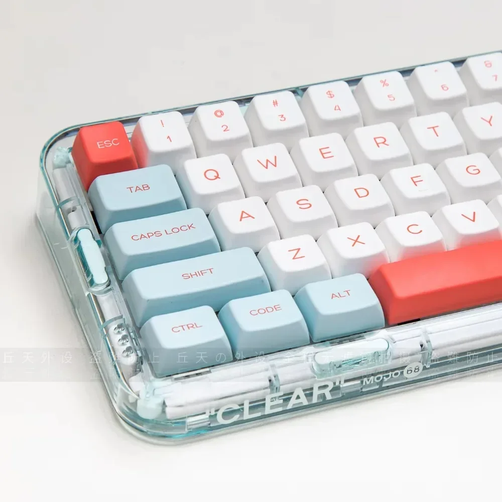 Salmon keycap MDA highly retro PBT thermal sublimation IKBC ningzhi wolf pie 61/64/84/87/98/104