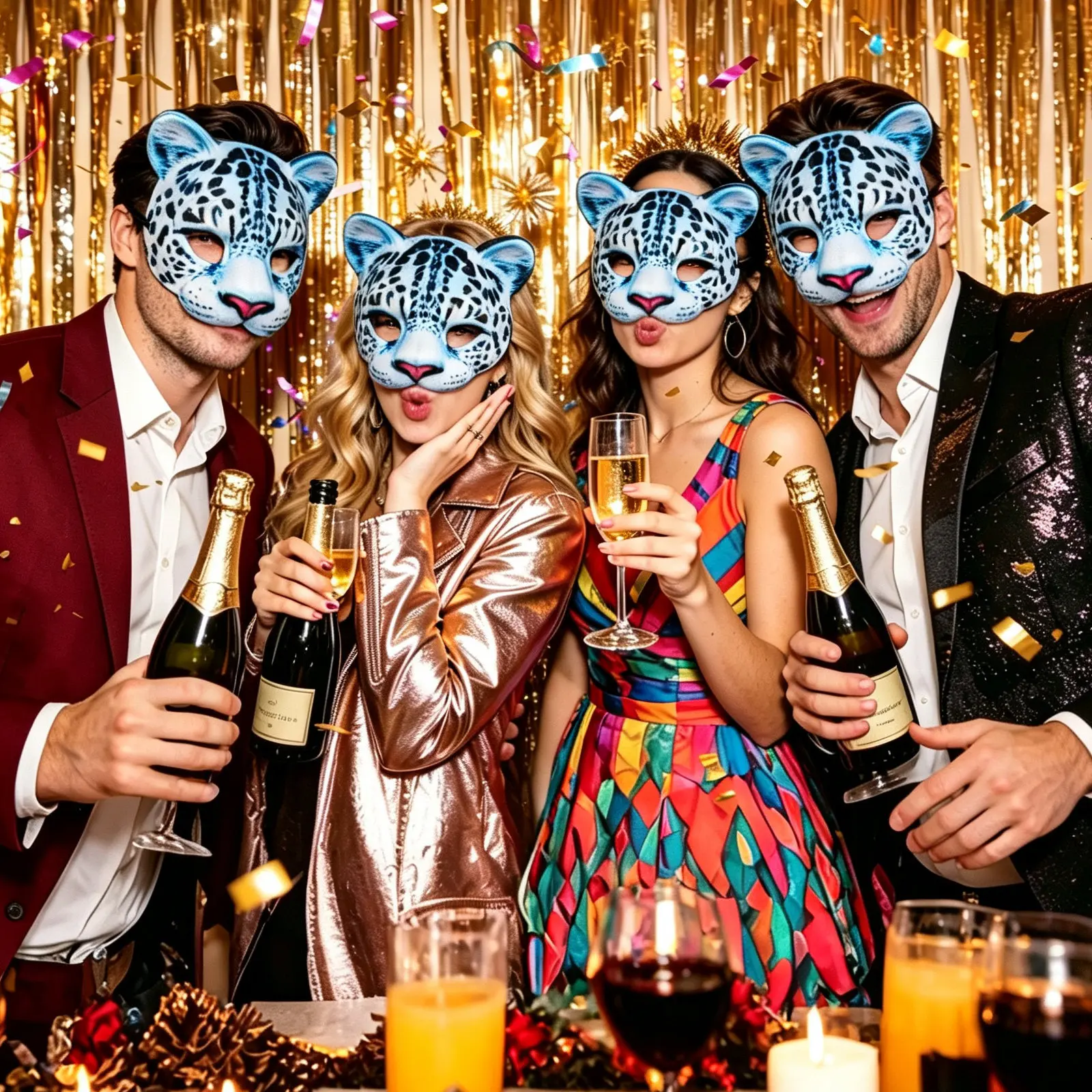 Animal Mask Eva Snow Leopard Design Half Face Funny Zoo Themed Party Mask for Kids Role Playing Birthday Christening Baby Shower