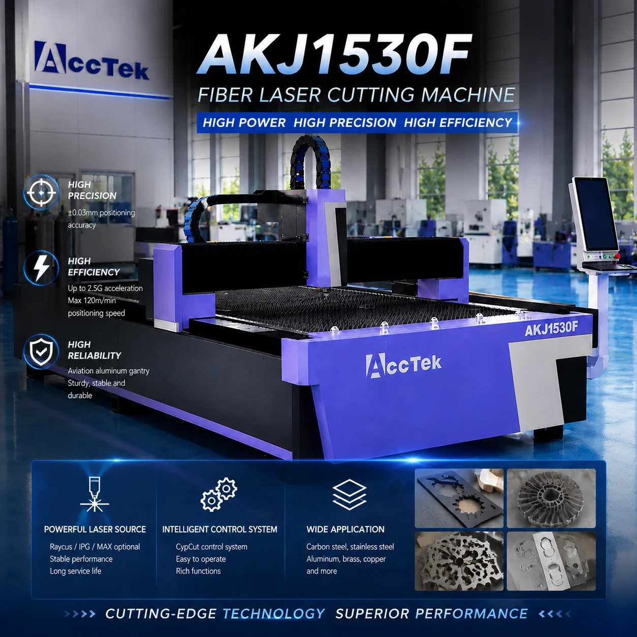 Fiber Laser Cutter CNC Metal Cutting Machine High Speed Smooth Cut Low Energy Stable Carbon Steel Aluminum Alloy Sheet Process