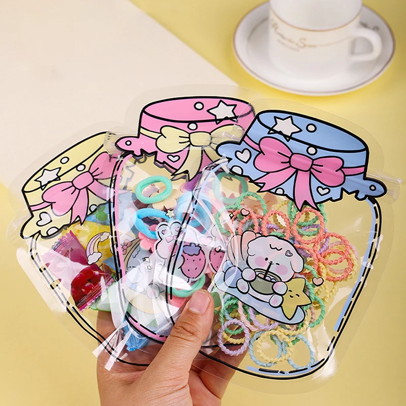 20Pcs Cartoon Printed Snack Cookie Storage Bag Self Sealing Design Easy To Use Small Item Storage Creative CandyBag