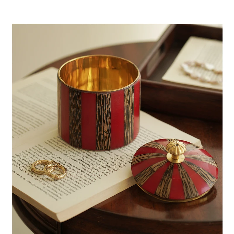 Классическая спальня, гардеробная, терракотовая позолоченная латунная шкатулка для хранения ювелирных изделий, аксессуары, настольные украшения для хранения, распродажа, декор для пола