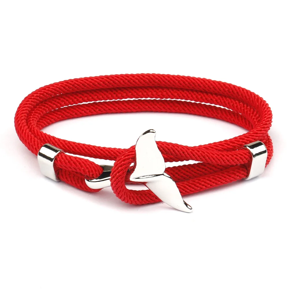 Milan line marine series anchor style bracelets whale tail bracelets year couple red hand rope