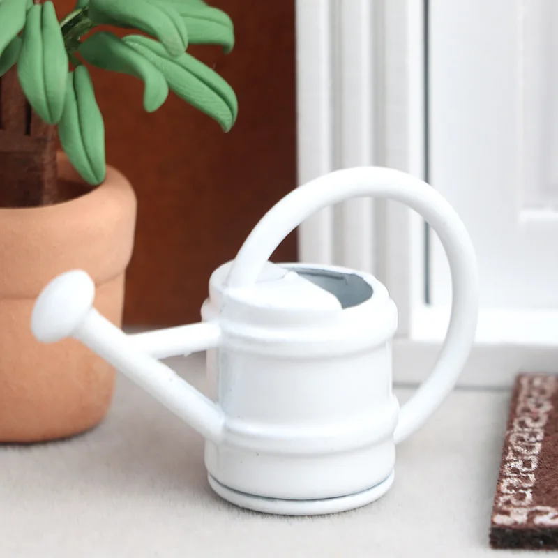 3picecs 1:12 مقياس دمية مصغرة حديقة المشهد الملحقات الأبيض مسقاة دمية ديكور الدعائم