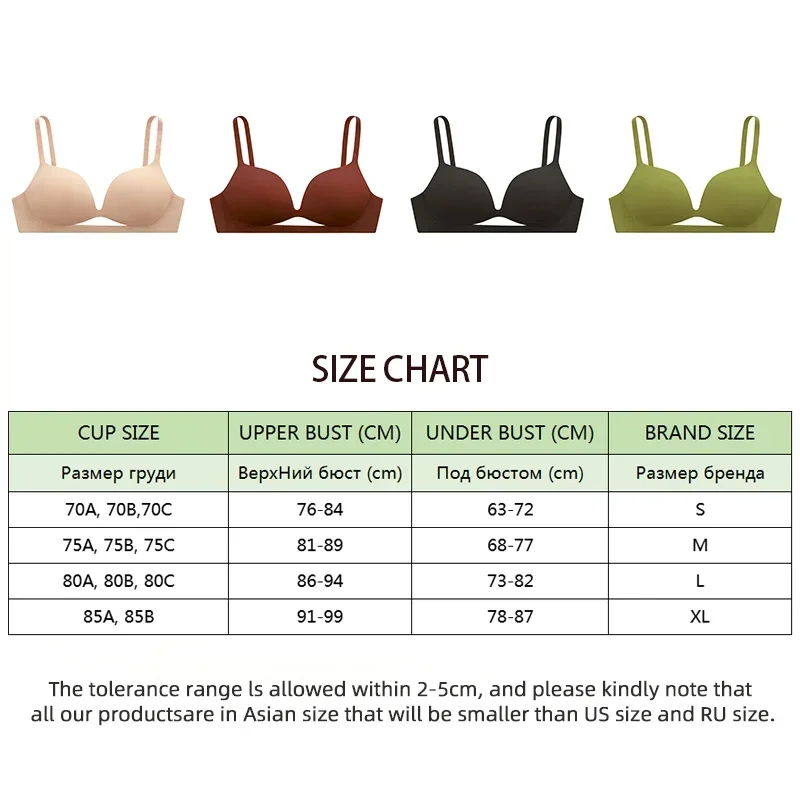 SUJIIN Women\'s Push Up Sexy Wireless Bras Seamless Plunge Thin Bra for Women Female Underwear Comfort Brasieres De Mujer MX226