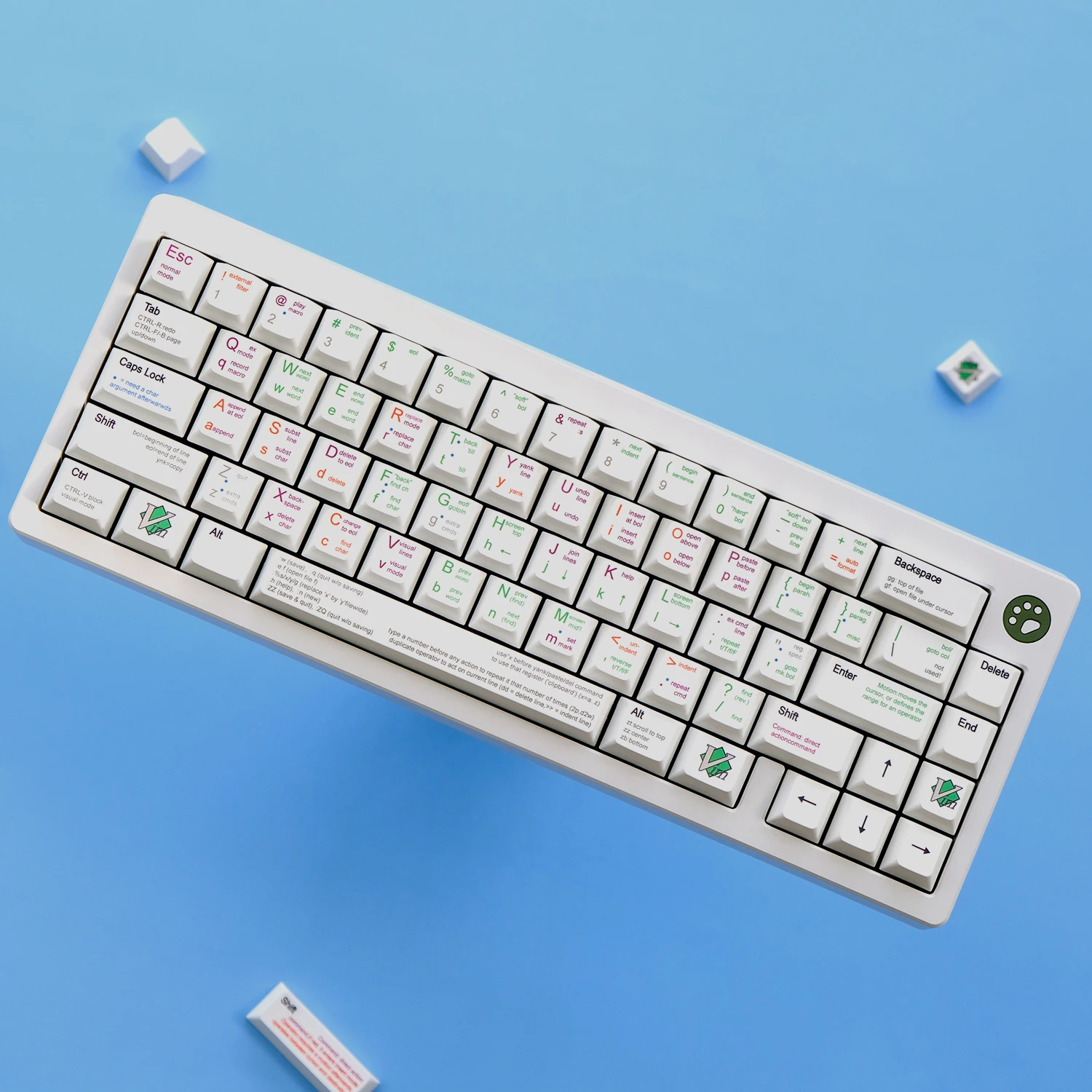 GMK Keycap مبرمج PBT صبغ التسامي لوحة المفاتيح الميكانيكية ، 131 مفاتيح ، VIM Keycap ، ملف تعريف الكرز ، أبيض ، MX التبديل ، 1.75U ، 2U