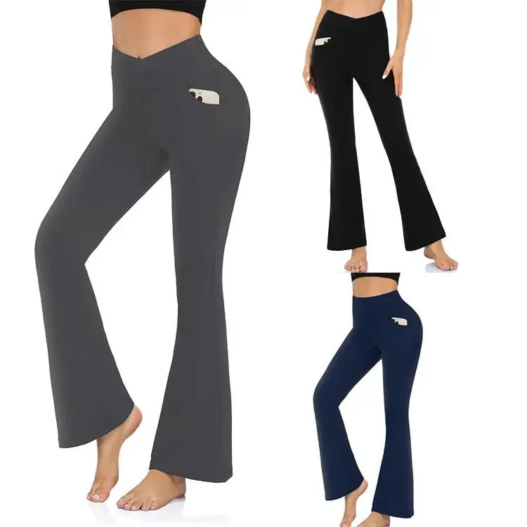 

High Waisted Flared Yoga Pants Women's Leggings Long Pants Spring 2023 Faion Ladies Bot without Brand Registered Trademark
