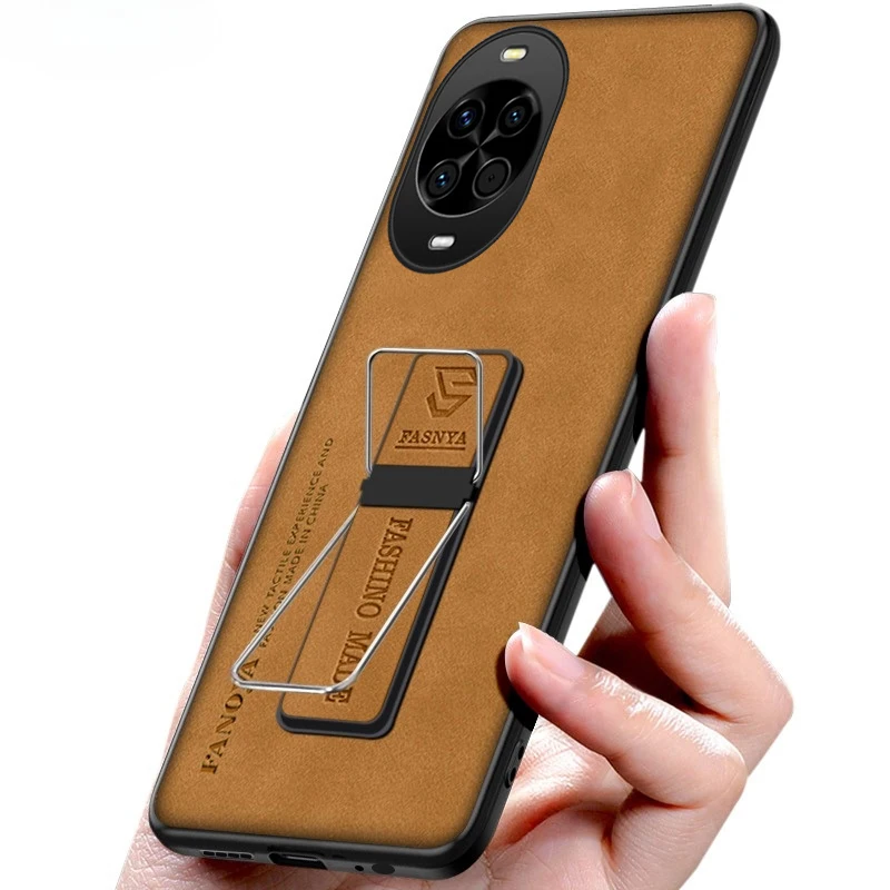 Skinlee For Huawei Nova 14 Silicone Case with bracket design For Huawei Nova 14 Pro Cashmere skin shockproof Back Casing