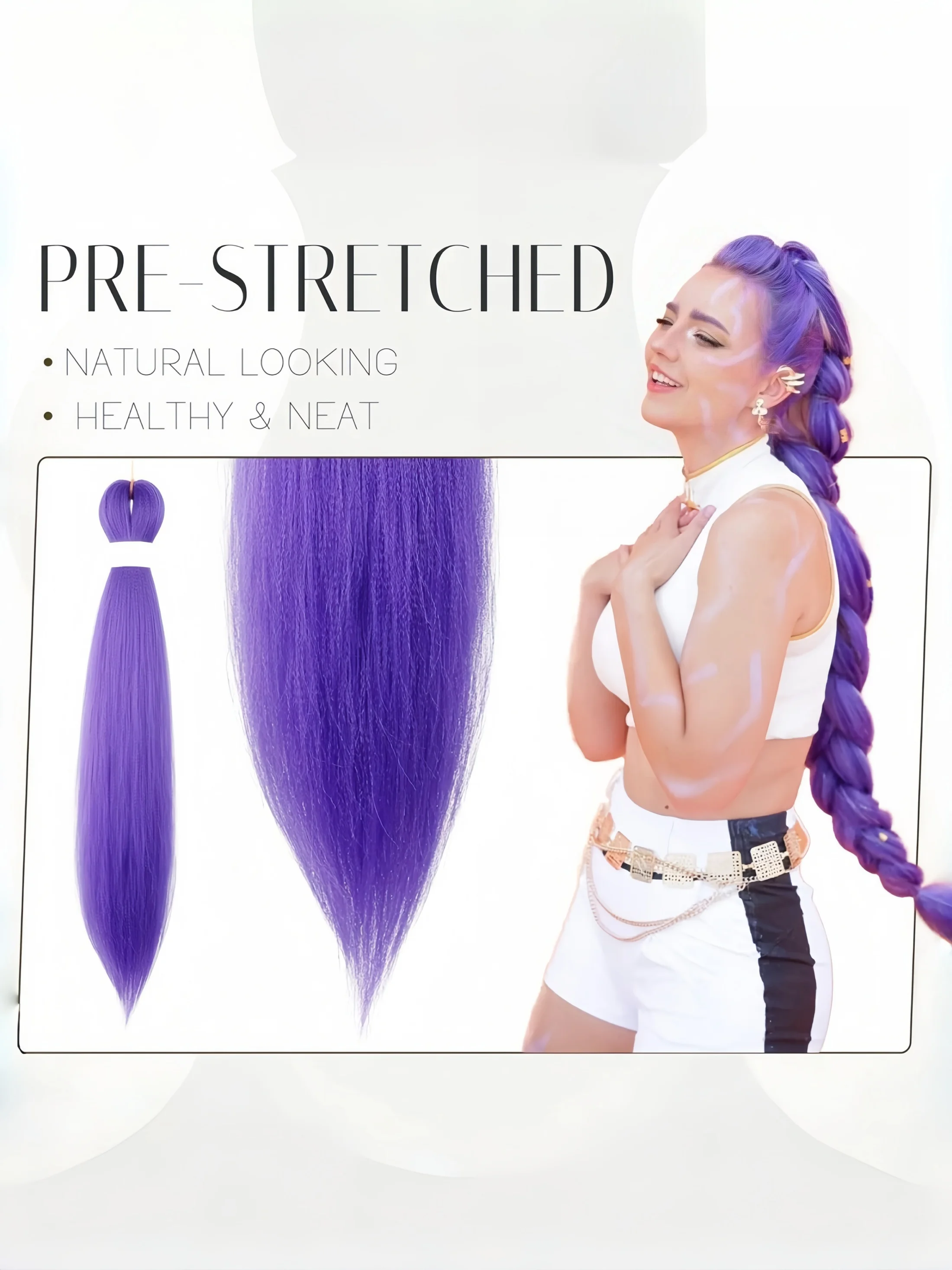 Anime Character Purple Long Hair Fishbone Braid Hairpin Ponytail Artificial Wig |   High Temperature Resistant Fiber, Curly Waves, Holiday Clothing, Holiday Hair Accessories, Black Friday, Suitable for Girls, Women.