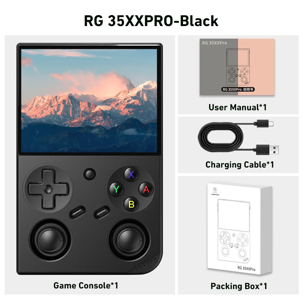 Anbernic RG 35XXPRO Retro Handheld-Spielkonsole 3,5 Zoll IPS-Bildschirm Linux-System Eingebaute 64G TF-Karte 5000 Spiele Unterstützt 5G WLAN