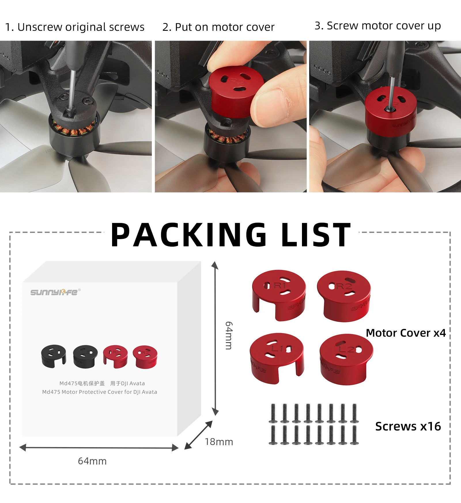 For DJI Avata Landing Gear Guard Propeller Protector Gimbal Bumper Motor Cover Battery Protection Bracket Drone Accessories