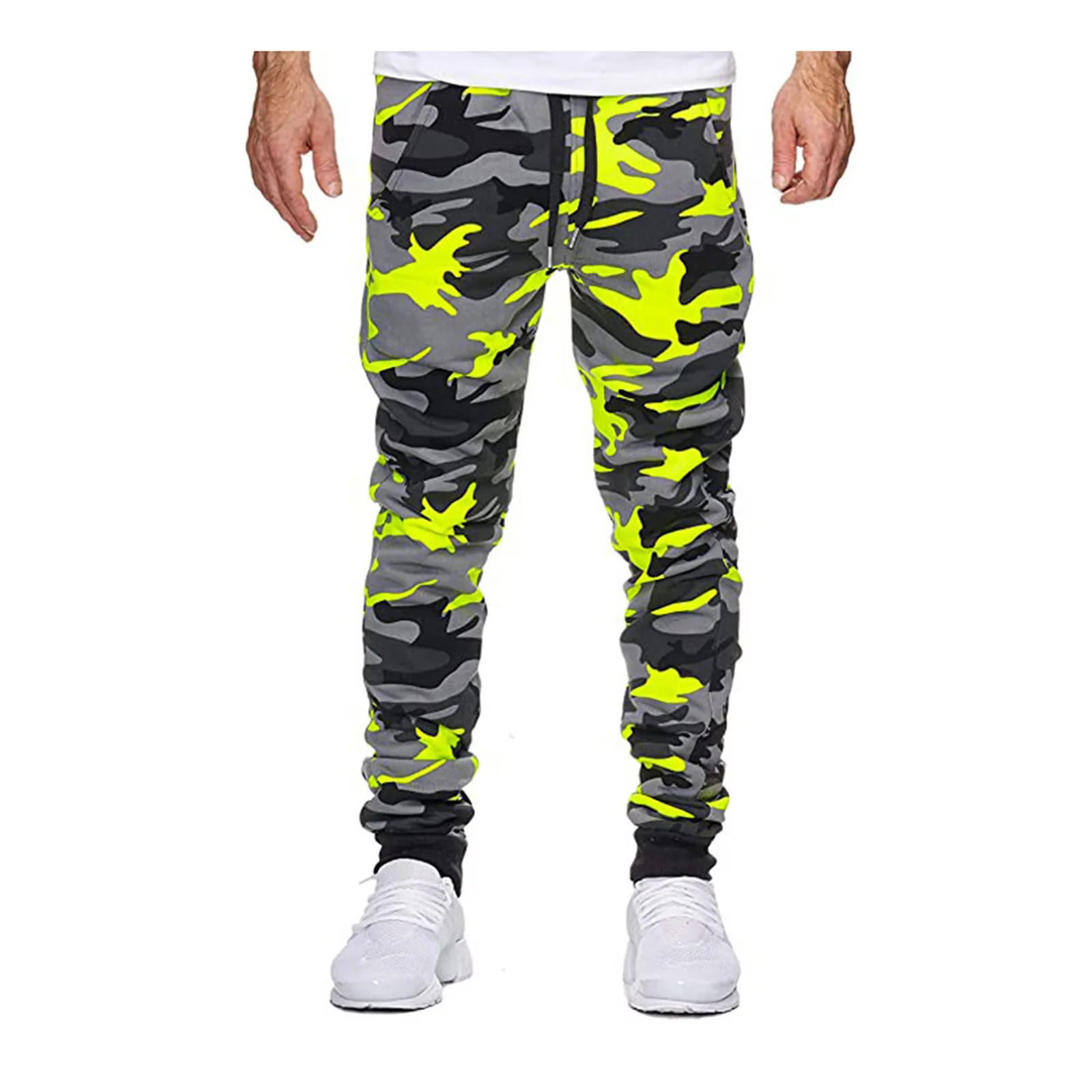 

Fashion Men'S Sport Pants Trend Color Camouflage Printed Sweatpants Casual Drawstring Fitting Sweatpants Spring Fall Hiking Pant