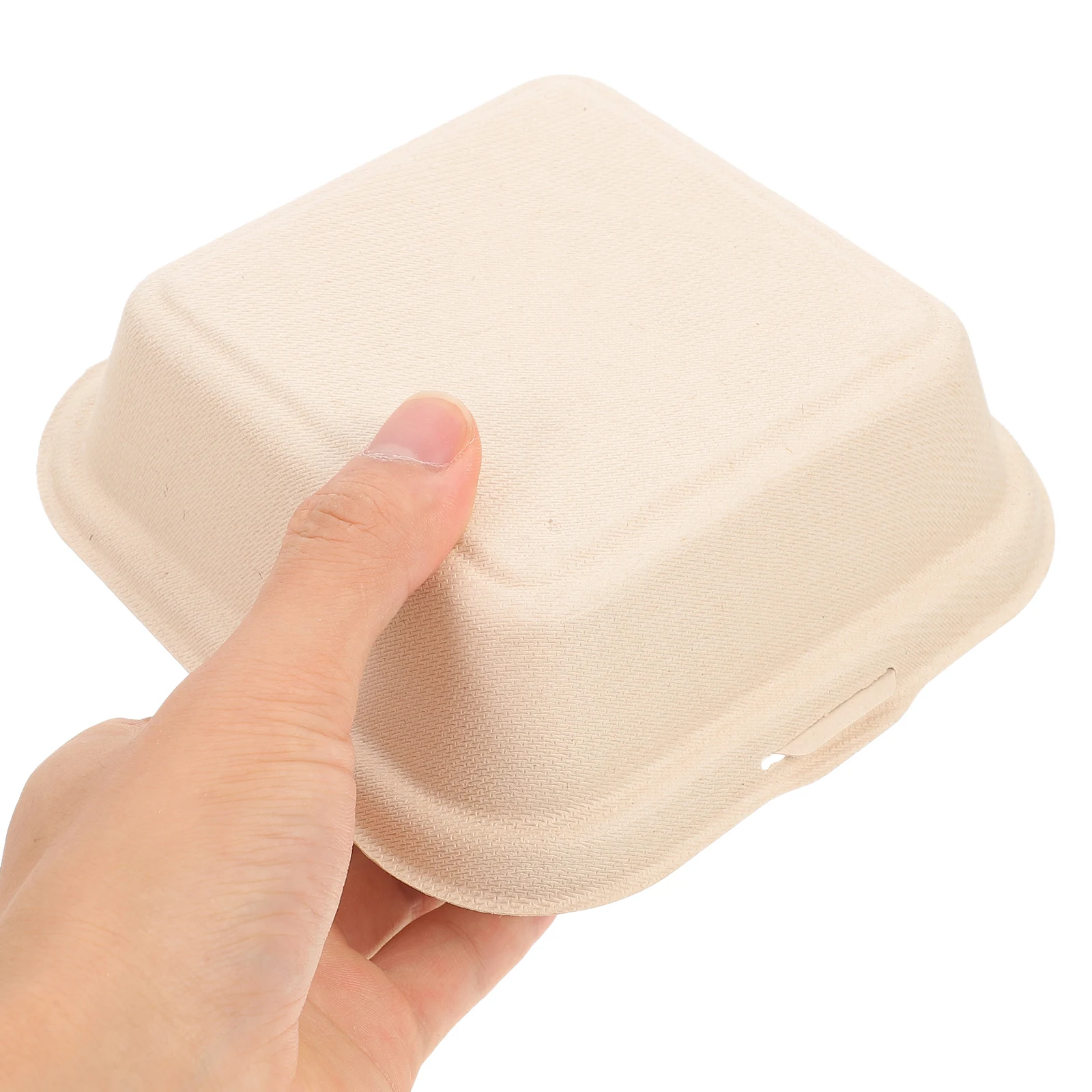

50pcs Disposable Pulp Food Containers 6 Inch Eco Takeout Boxes Lids Meal Prep Container Snack Box Biodegradable Packaging