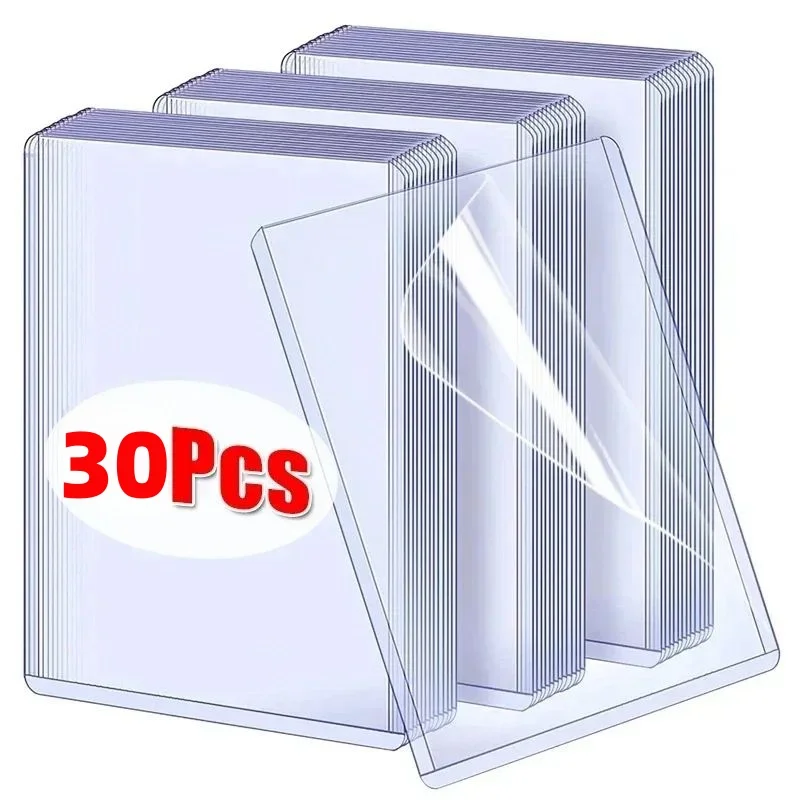 30Pcs Transparent Korean Kpop Card Sleeve with Protective Film Clear Card Holder Idol Photo Game Card Holders Cover