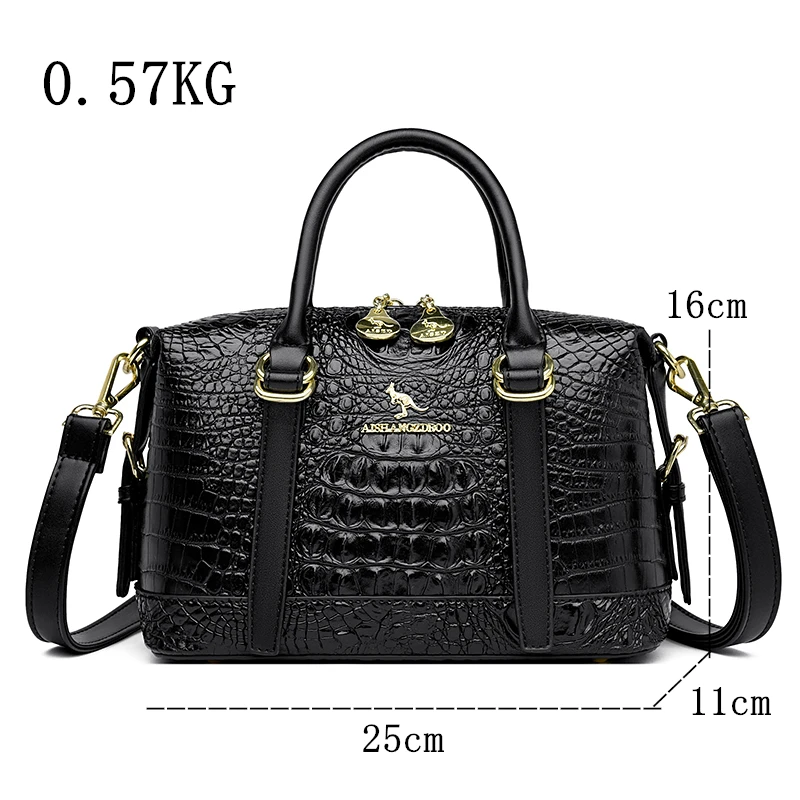 New Trend Crocodile Pattern Handbags Ladies Bag Designer Luxury Square Crossbody Bags Female Totes Shoulder Handbags for Women