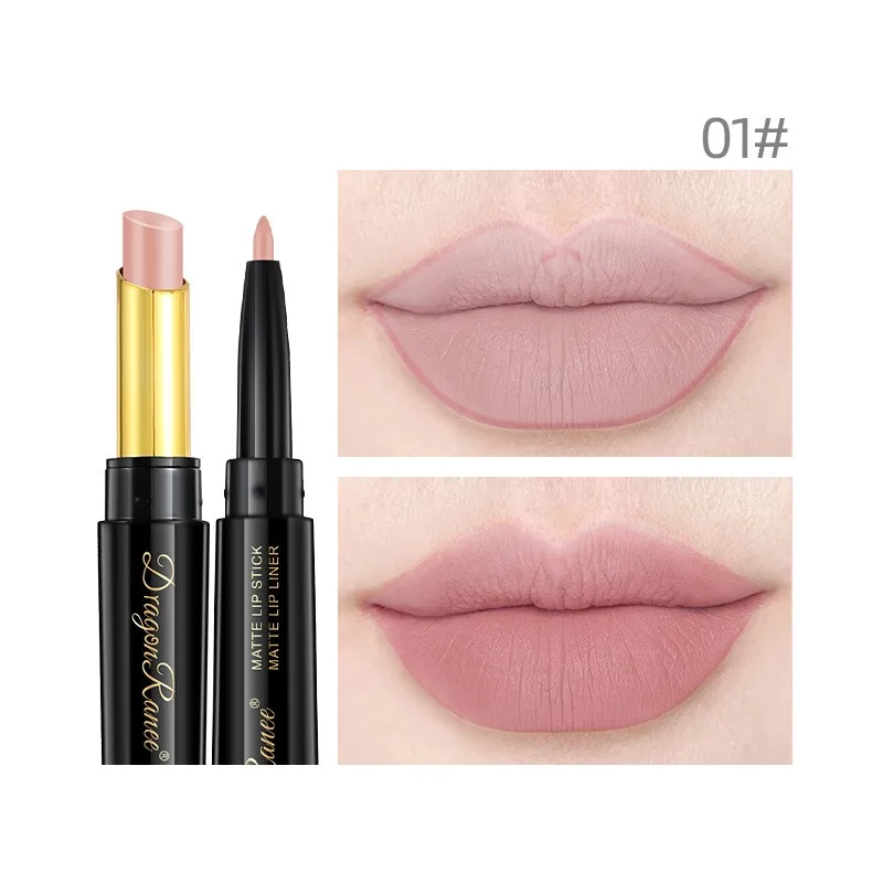 Nude Lipsticks Set Beauty Long Lasting Waterproof Pigment Matte Lipstick Pencils Moisturizer Lip Liner Pen Make Up Kits Sexy Red