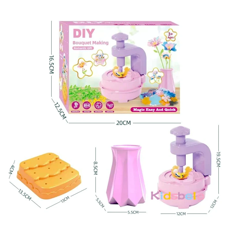 مجموعة أدوات يدوية جديدة للأطفال يمكنك صنعها بنفسك باقات زهور من القماش لعبة هدايا لحفلات أعياد الميلاد وعطلات لعبة ألغاز زهور اصطناعية واقعية