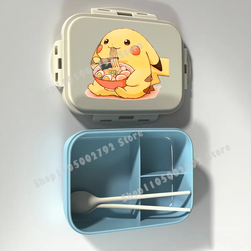 Niedliche Pokémon Bento-Lunchbox Cartoon-Figur Pikachu Bedruckter Lebensmittelbehälter Kinder-Schul-Essensbehälter Geschenk für Kinder