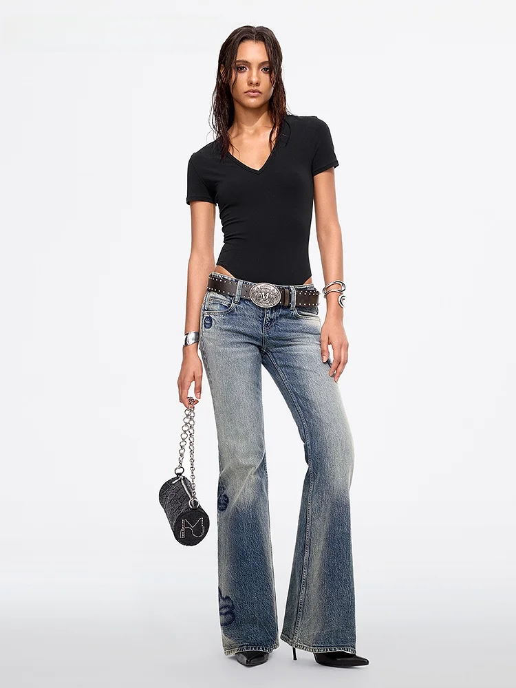 

25 Spring Summer New Sle T-irt High Slit ort Sve ex Casual Slim Fit Versatile Cotton Blend Top