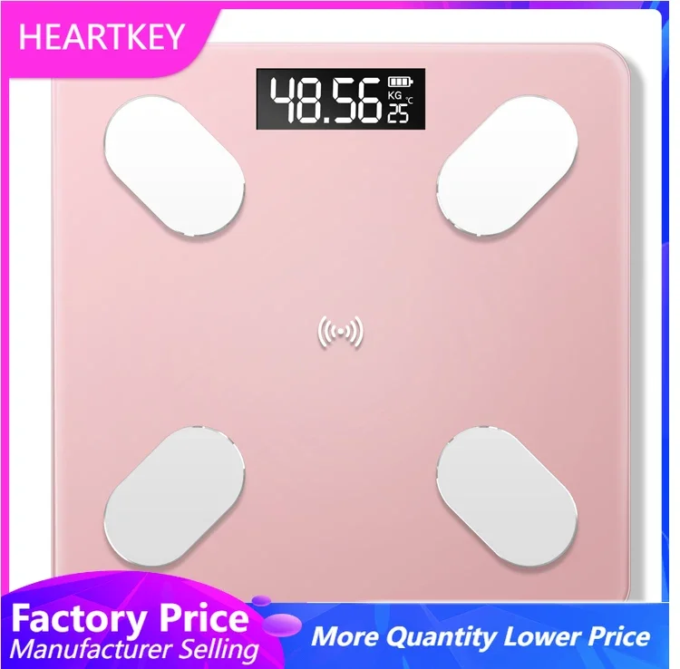 App Smart Bluetooth Body Fat Scale Wireless Body Mass Index Bathroom Weight Scale Body Composition Monitor Health Analyzer