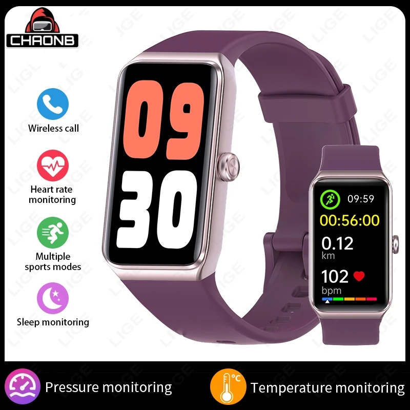 Reloj inteligente a la moda para mujer, monitorización de la presión arterial, pulsera deportiva para Fitness para hombre, relojes inteligentes con pantalla HD de 1,47 pulgadas para Xiaomi