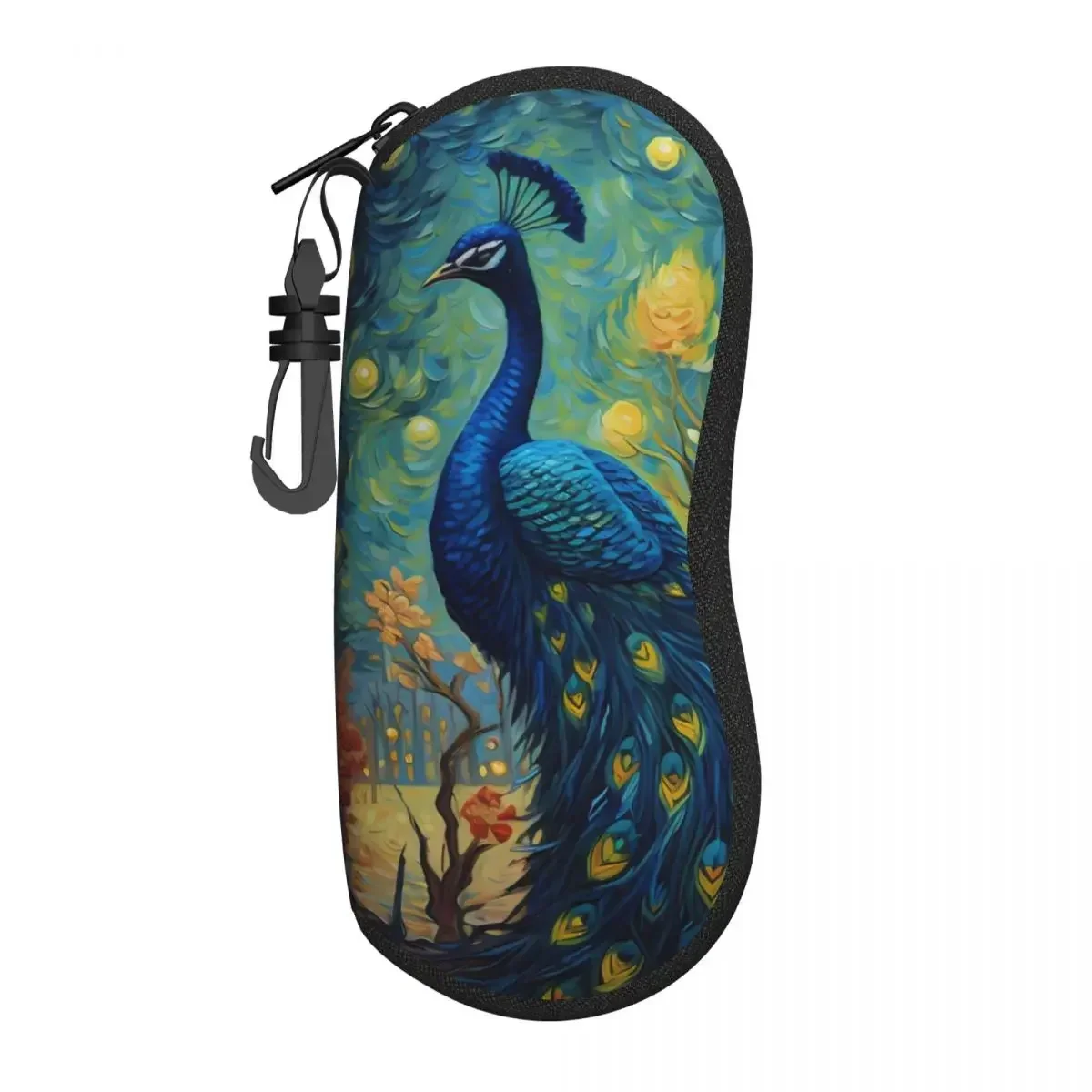 Fantasy Peacock Glasses Case The Starry Night Outdoor Sunglasses Pouch For Men Fashion Eyewear Box Zipper Eyeglass Protector