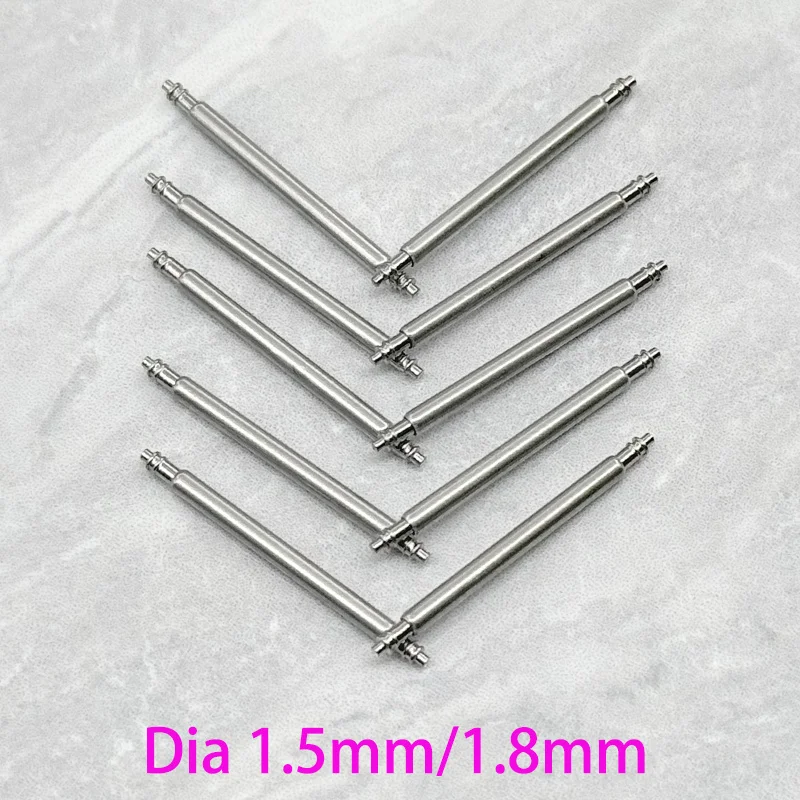 10 peças de barras de mola de diâmetro 1.5mm de diâmetro 1.8mm pinos de ligação de pulseira adequados para 16mm 18mm 19mm 20mm 21mm 22mm 24mm 26mm barras de ligação de pulseira de relógio