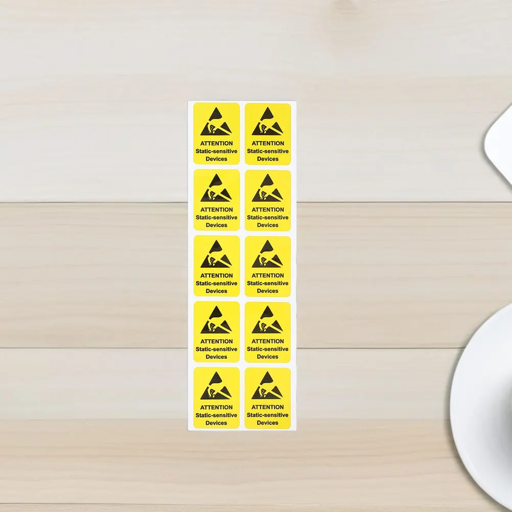 

100 Pcs Anti-static Label Electrostatic Warning Stickers No Touching Sign High Voltage Decals Safety Caution
