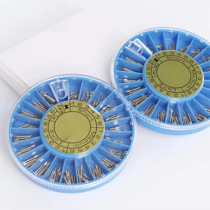 High Quality Gold Plated Cross Head Screw Posts, Orthodontic Dental Consumables Root Canal Pins for Dental Clinic Restoration
