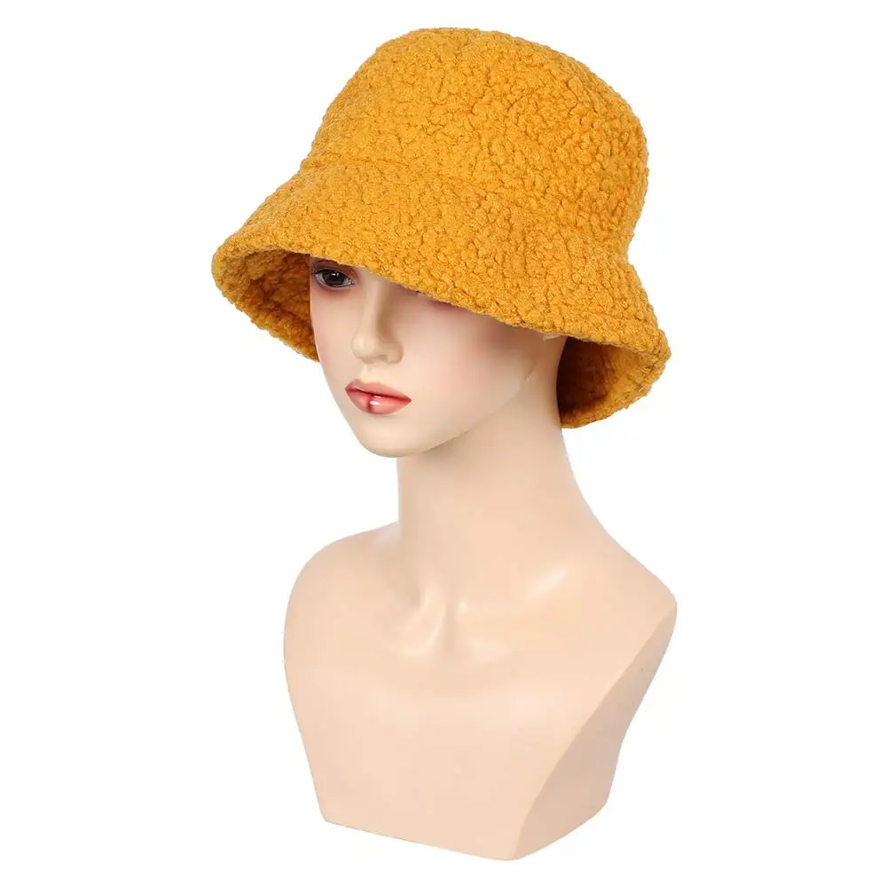 Zoey Kpop Demon Hunter Cosplay Yellow Lamb Fleece Fisherman Hat Cap for Women Girls Movie Costume Accessories Halloween Carnival - Image 2