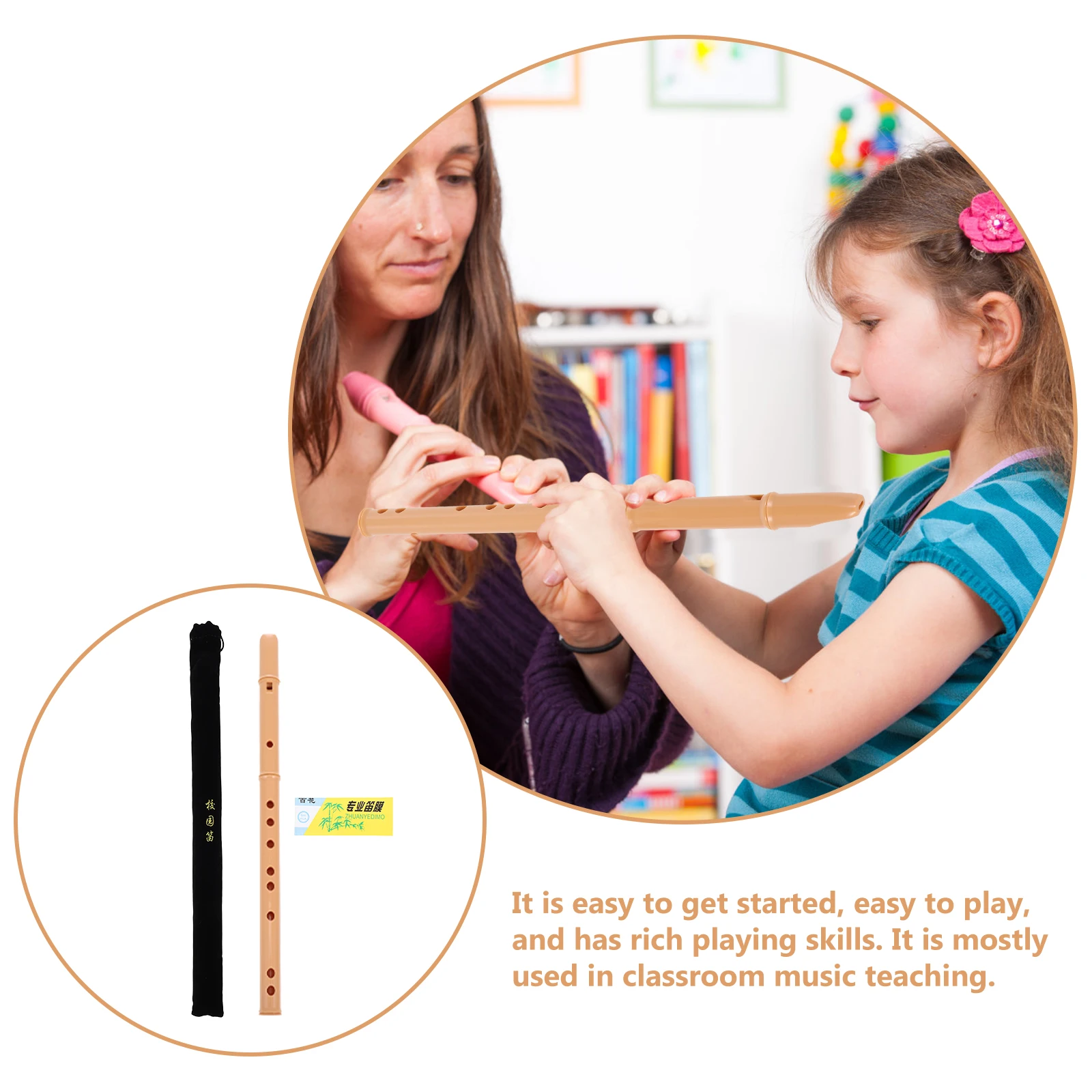 

Abs Recorder Music Instrument Practical Clarinet Beginner Musical Flute Sturdy Children Professional 6-hole