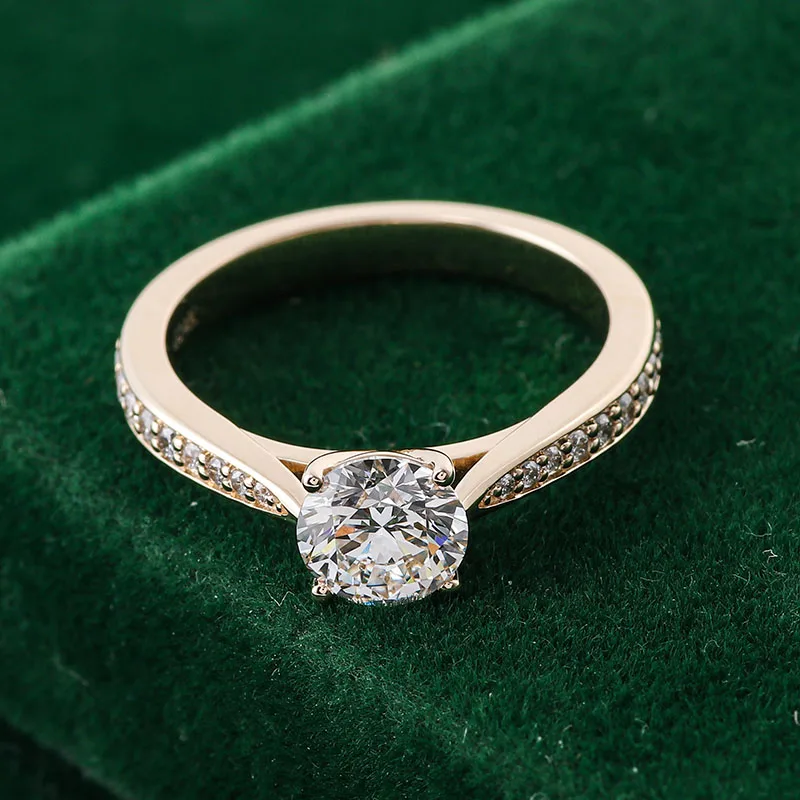 

Provence lab diamond engagement rings for women solid 14K/18K yellow gold ring Promise Wedding Anniversary Custom Birthday Gift