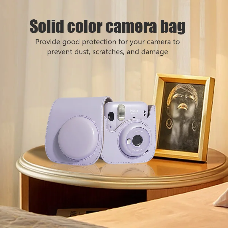 For Instax Mini 11 Camera Case PU Leather Soft Silicone Cover Bag for Fujifilm Film Camera Bag with Shoulder Strap