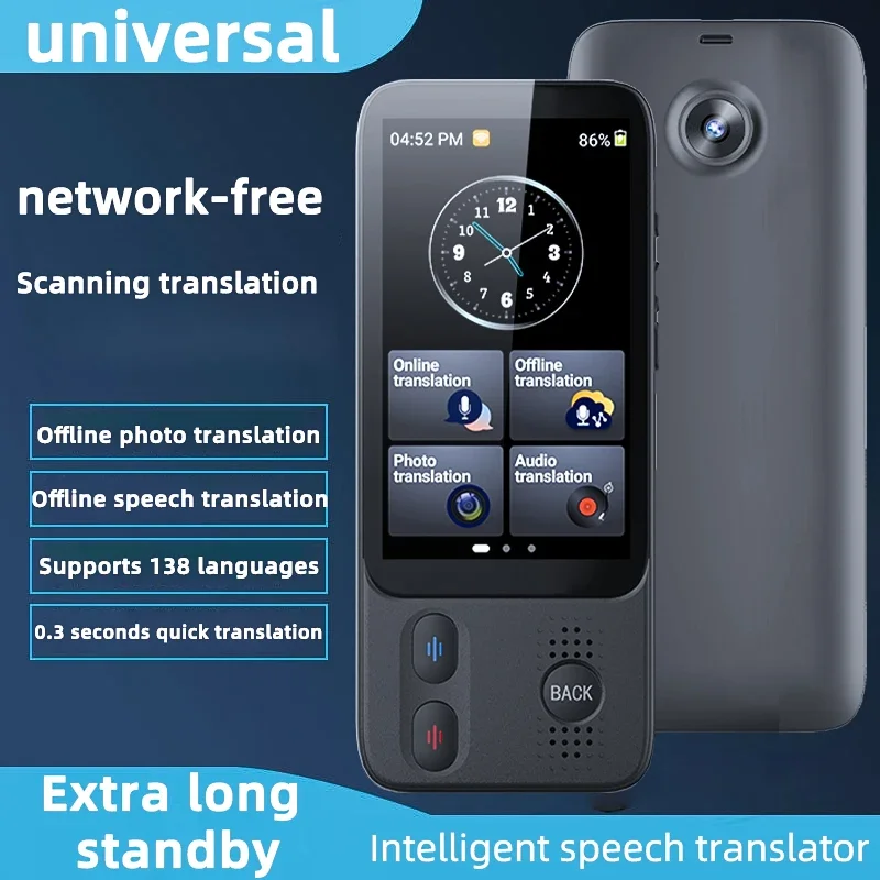 Top Smart AI Translator Voice Multi 138 Languages Portable Support Simultaneous Interpretation Photo Offline Record Translation