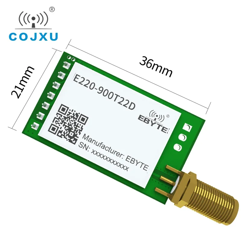 Imagem -02 - Módulo Transmissor e Receptor sem Fio Lora 868mhz 915mhz Módulo rf 5km Llcc68 Sma-k Antena E220-900t22d Cojxu Pcs