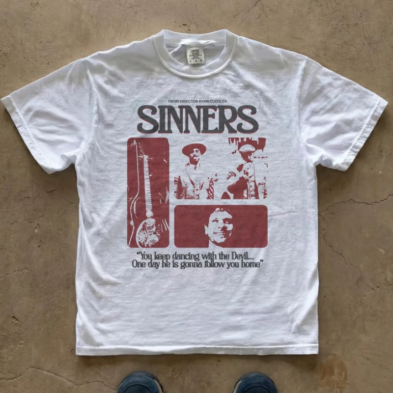 Sinners Movie Vintage Poster T-shirt | Film Tee